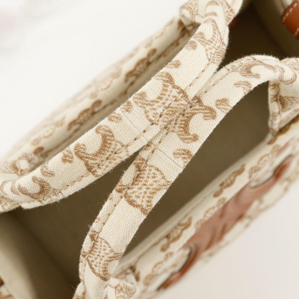 CELINE Triomphe Small Hippo Thais Handbag 19916 2EZ6 01BC 2WAYShoulder beige canvas Women Used