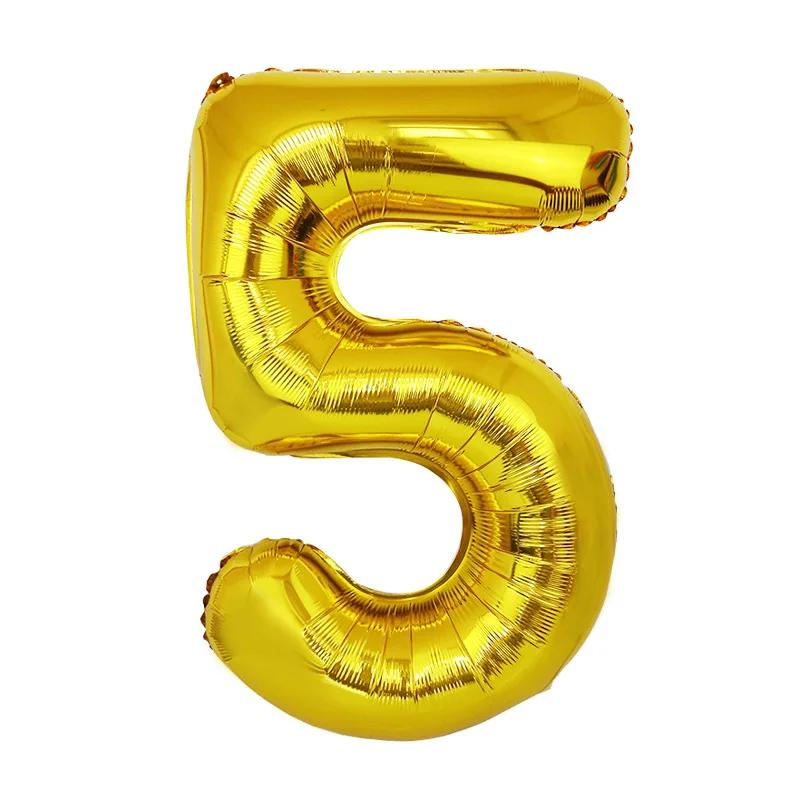 1 Pcs, Large Golden Balloon Number, Birthday Party Decoration Scene Aluminum Film Balloon