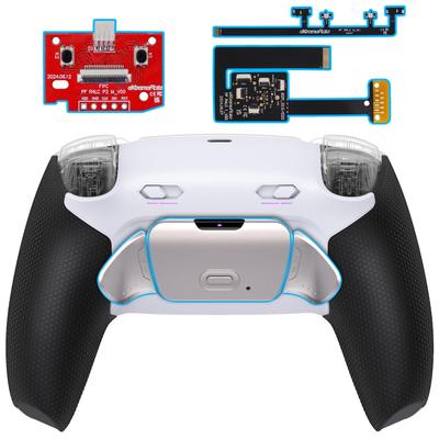 EXtremeRate RISE Plus MAX RMB Back Paddle Kit für PS5 Controller mit klickenden Trigger-Stoppern und gummiertem, neu belegbarem Echtmetall-Back-Button-Kit für PS5