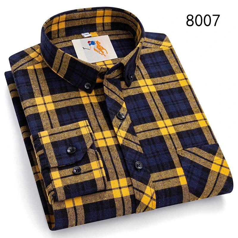 Flanell-Plaidhemden für Herren Klassischer Stil Langarm Umlegekragen Freizeitkleidung Täglicher Gebrauch Pflegeleicht Weiches Material Hemden