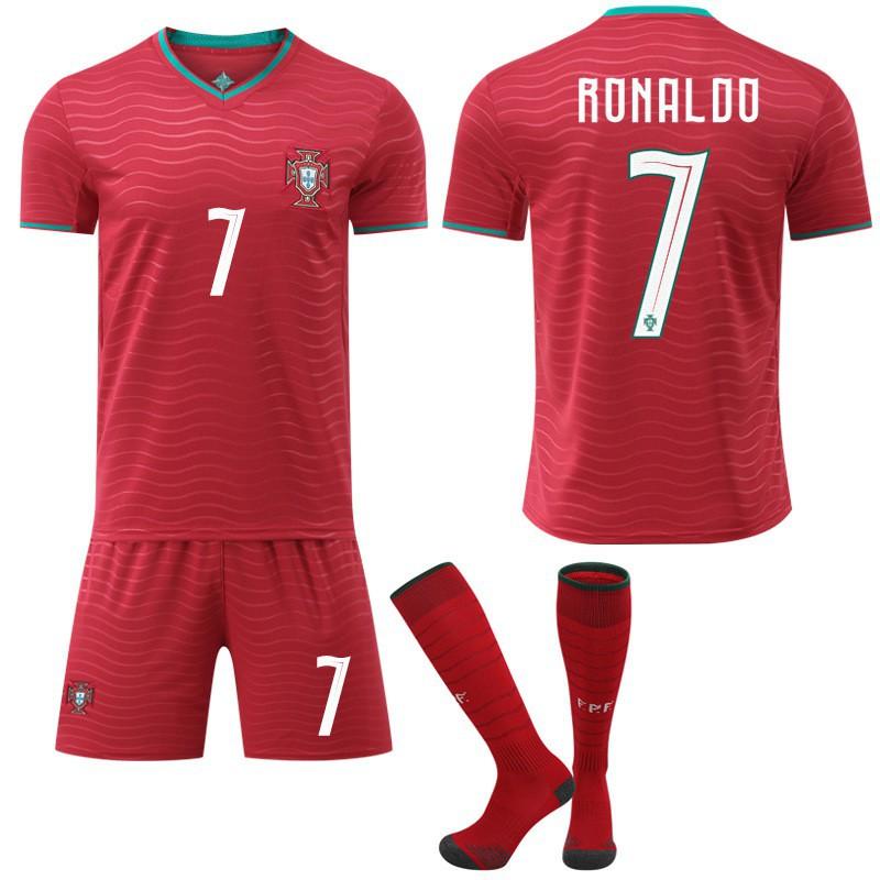 

World Cup No. 7 C Ronaldo Jersey Set 8B Fee Sports Team Uniform Jota Football Portugal Home Court #18