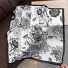 Elegant Yellow Neck Scarf Lemon Print Shawl Breathable Square Silk Scarf  for Women
