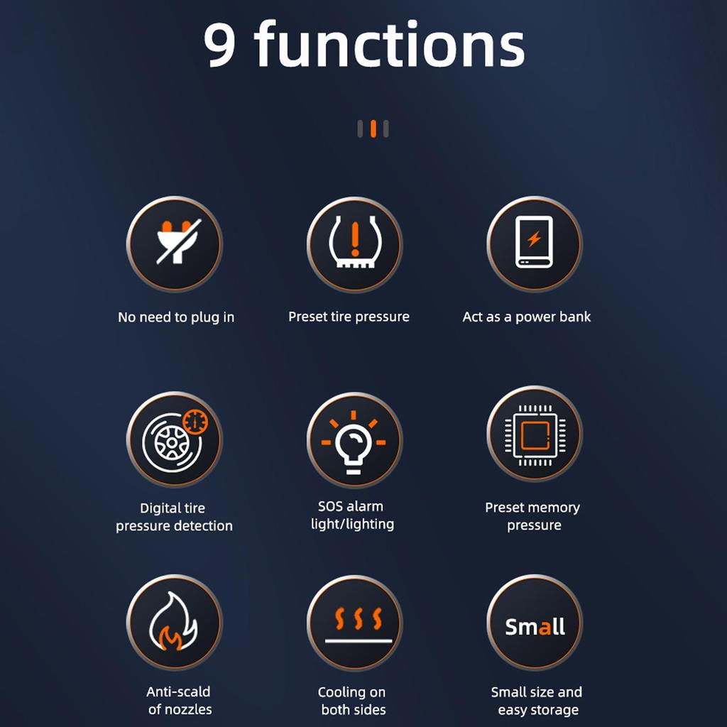 Portable Air Compressor With 4000mAh Battery LED Light Auto Off & Digital Pressure Gauge Electric Bicycle Pump