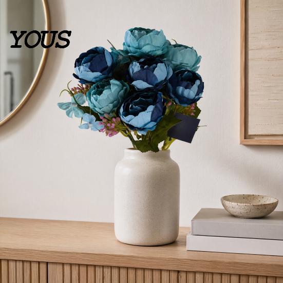 Home Decor Silk Flowers 7 Heads Artificial Peony Flowers, Vintage Fake Flower Arrangements Wedding High-end Floral Arrangement Bouquets Decorations,