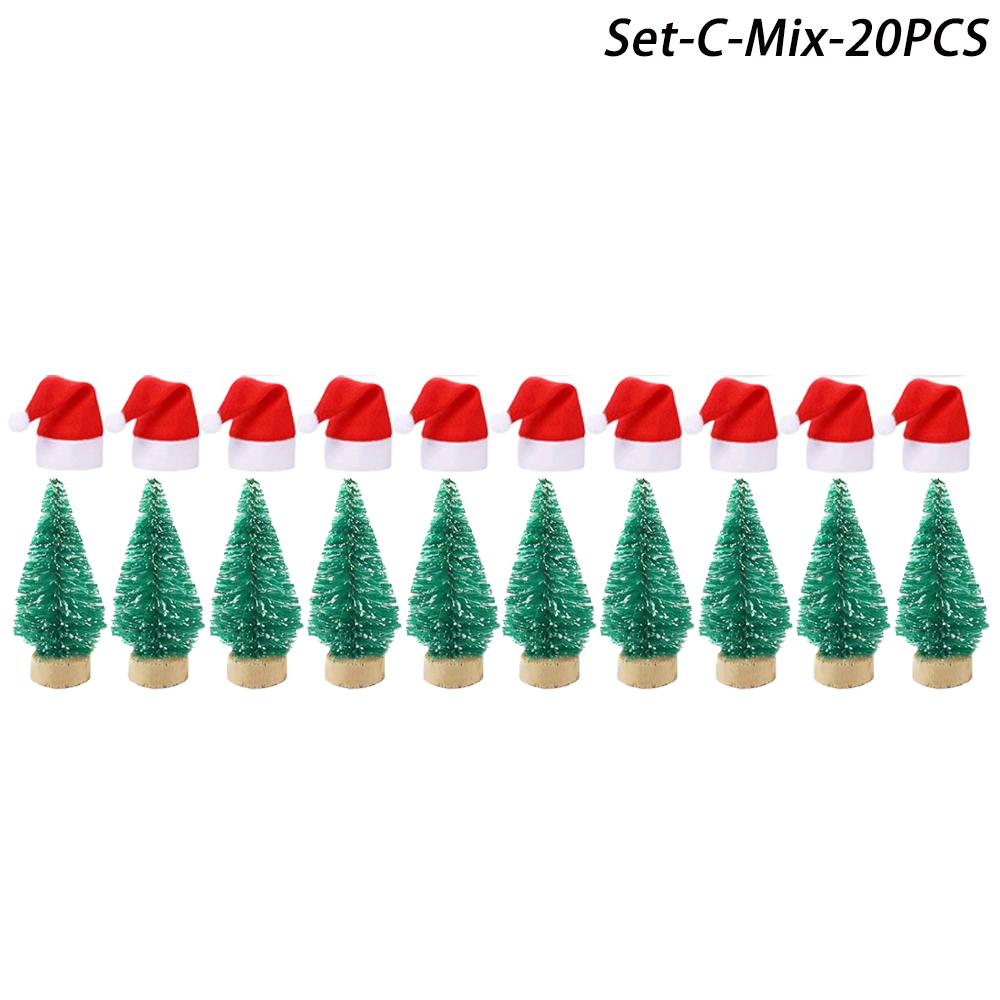 Mini Christmas Hat Mini Scarf Red Green Christmas Color Hanging Finger Hat Lollipop Bottle DIY Christmas Party Decoration