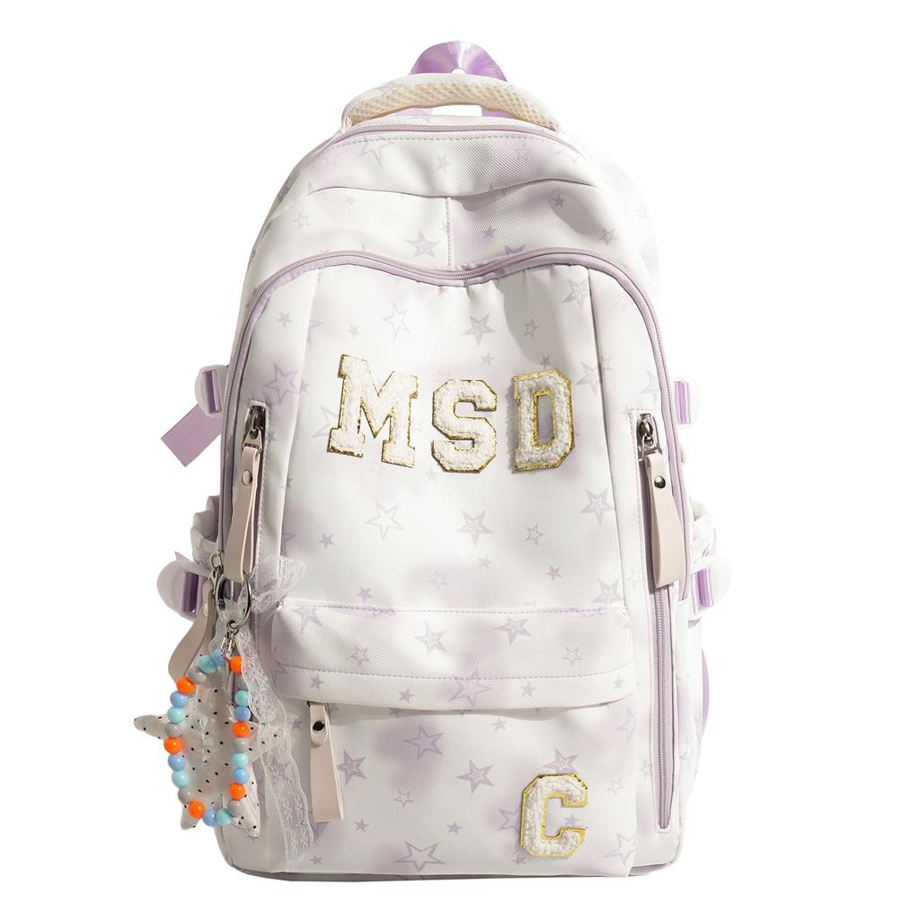 Schoolbag New Student Schoolbag Junior High School Girl Large Capacity Cute Star Backpack Ins Wind Middle School High School Backpack
