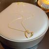 Elegant Personalized Double Heart Pendant Titanium Steel Necklace for Women