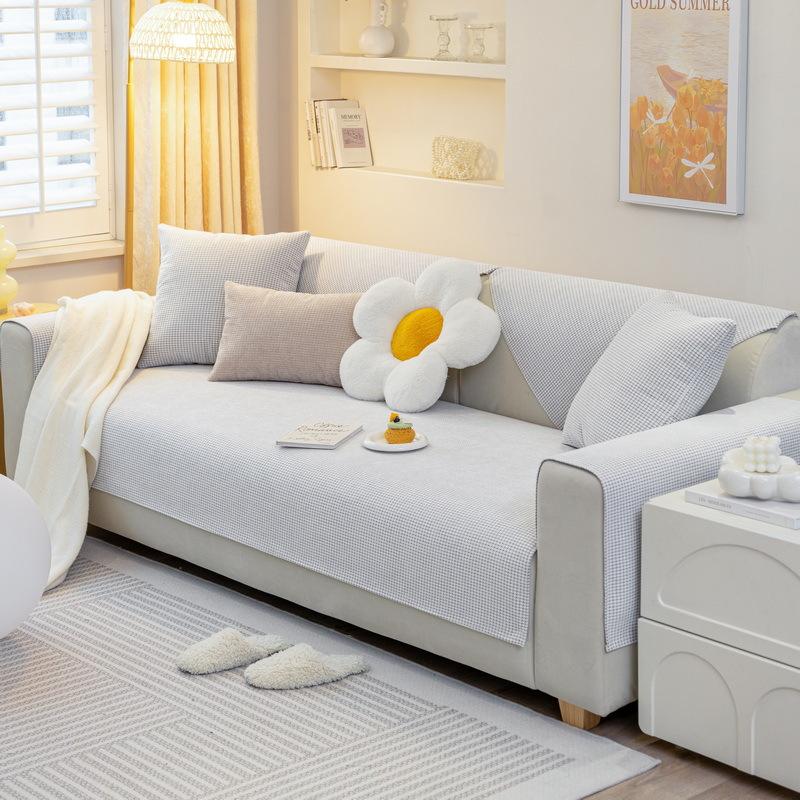 Chenier Sofa Cushion Light French Cream Wind Universal In All Seasons  New Cover Cloth Towel Non-Slip Seat Cushion