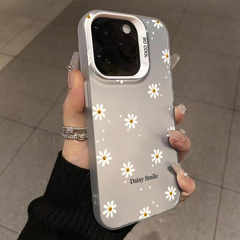 For  11 Lite 5G NE 14 13T 13 12T 12 12X Cases Daisy Smile Pattern Simple Laser Phone Covers For Poco M6 X5 X6 F5 Pro Cover