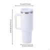 Insulated Tumbler with Handle Large Capacity Handled Travel Cup Straw Stainless Steel