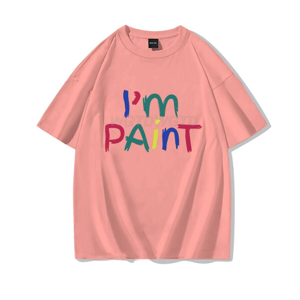 Valentinstag Partner Outfits Ich liebe es, mit den Fingern zu malen Ich bin Farbe T-Shirt Niedliches Herz Bunter Buchstaben Design Partner Shirt