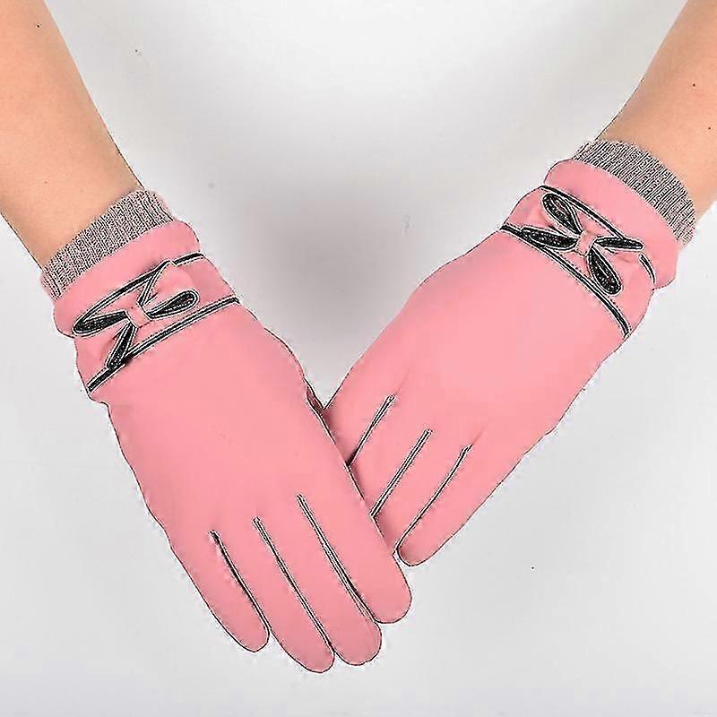 Winter Women Leather Gloves Texting Gloves Warm Touchscreen Gloves Motorcycle Dress Gloves Wind- Proof Driving Gloves Thicken Winter Warm Gloves2setgr