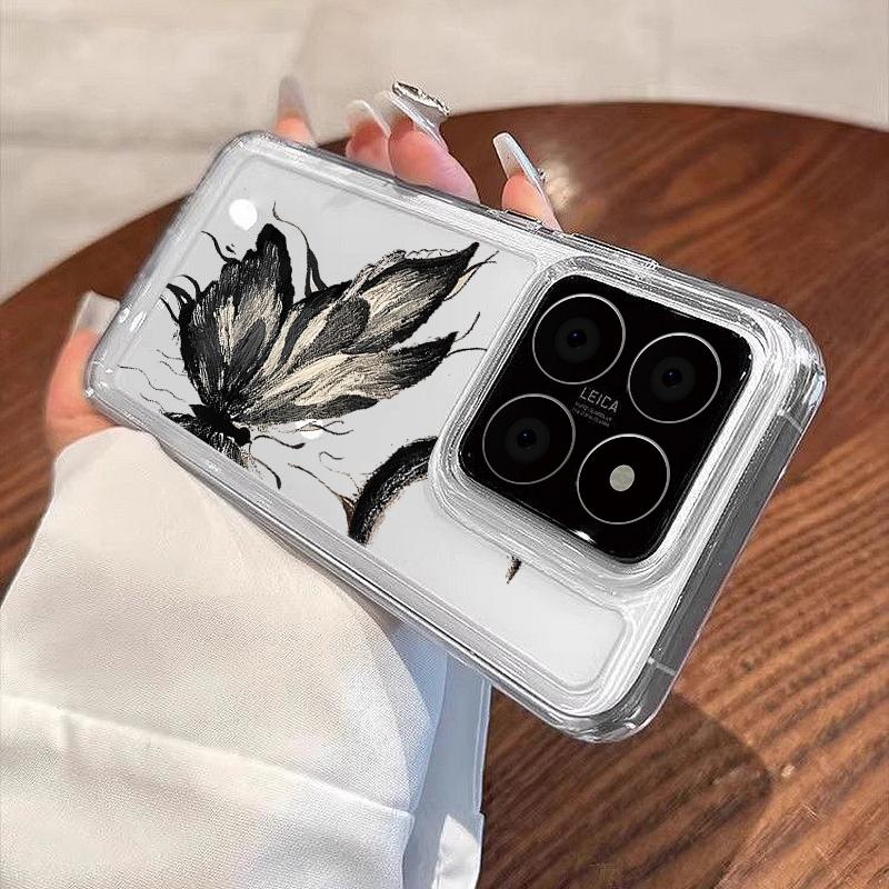 Pro Xiaomi 13t 11t Poco F6 X6 X5 Pro Redmi Note 13 12 11 10 Pro Shockproof Love Hearts Butterfly Soft silikonová ochrana objektivu Transparentní tenký kryt