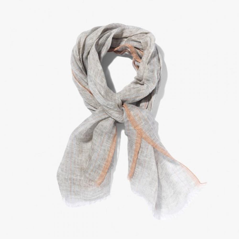 Sf Market Printed Linen Scarf Stripe Beige Azd1m80003a24 (24)BEIGE/FR