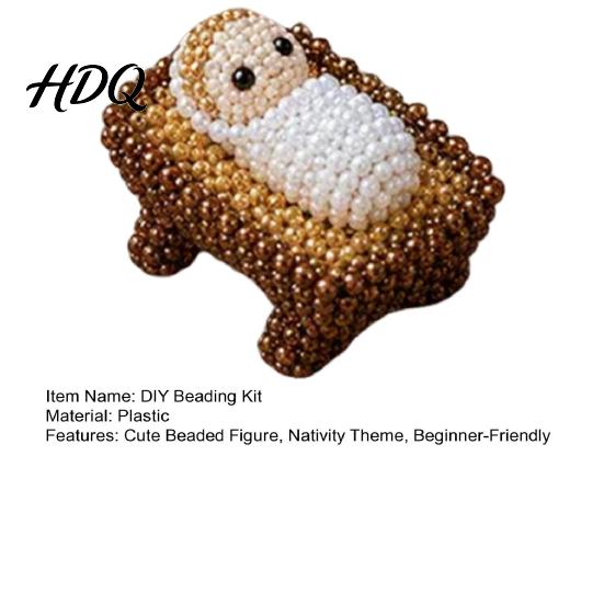 Beginner Beading Kit Nativity DIY Kit Cute 3D Mary Joseph Baby Jesus Bead Craft Set for Parties with Colorful Beads Accessories Holy Family