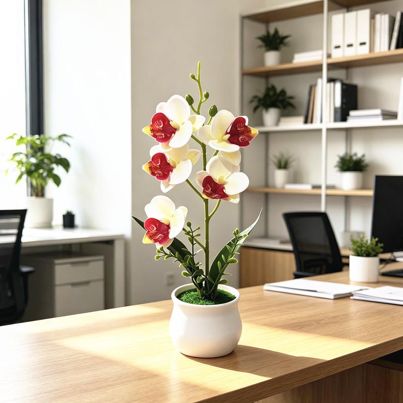 Butterfly Orchid Wedding Table Centerpiece With Plastic Material For Photography And Decor