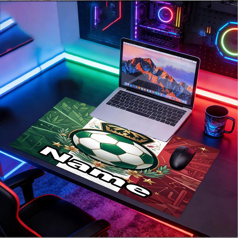 Custom Name Personalized Club Santos Laguna Pattern Mousepad, Laptop PC Desk Mat, Decorative Desk Mat for Home Keyboard Pad Gift