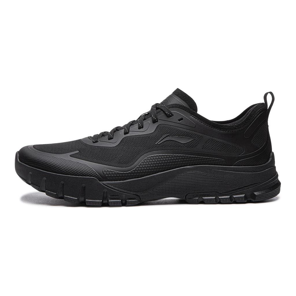 LiNing Sandstone Sports Comfortable Shock Absorbing Wear Resistant Low Top Casual Shoes Men sneaker Black AGCW113-2
