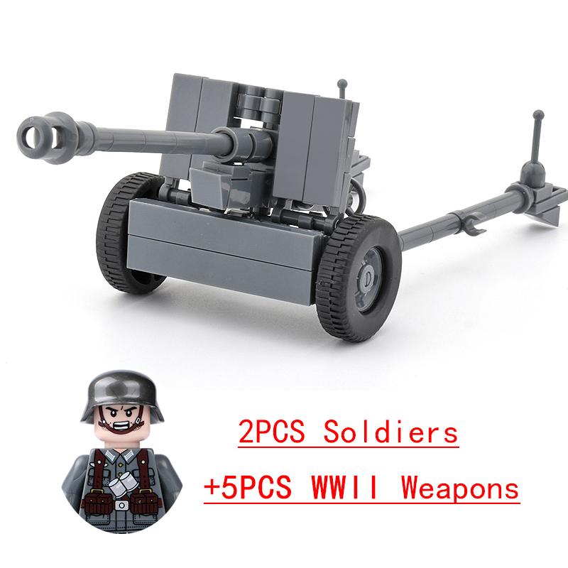 Non-Toxic Wwii Military North African Campaign Wheeled Armored Vehicle Tank Cannon Soldier Figures Building Blocks Weapon Truck Army Toy