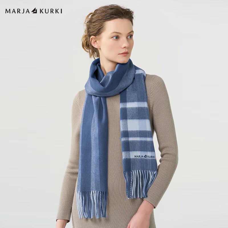 MARJA KURKI Unisex Plaid Wool Cashmere Scarf