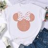 Unisex Mickey Mouse Fashion Leopard Minnie Head T Shirt T-shirt Cartoon Graphic Print Tshirt Streetwear Tops Clothing