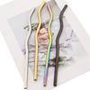 2pcs Wavy Stainless Steel Straight Straw Set Fruit Juice Milkshake Cocktail Bubble Tea Drinking Straw Kitchen Bar Accessories