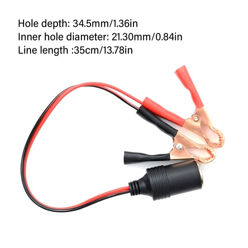Car Battery Clamp To  Lighter Plug  Charge Extension Cable  Lighter Battery Adapter Socket