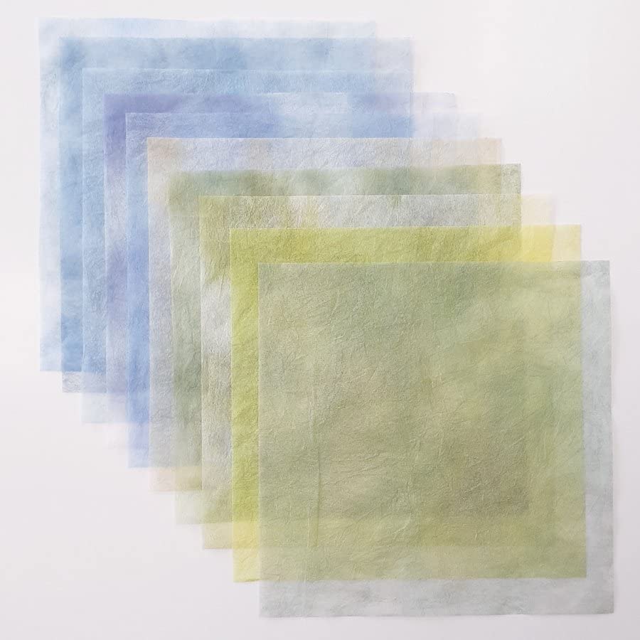 Horindo Traditional Handmade Dyed Japanese Washi Paper Set - 20 Colors, 2 Sheets Each, 15cm X 15cm