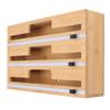 Plastic Wrap Dispenser with Slide Cutter 3 in 1 Bamboo Foil and Wax Paper Storage Box for Home Kitchen Drawer
