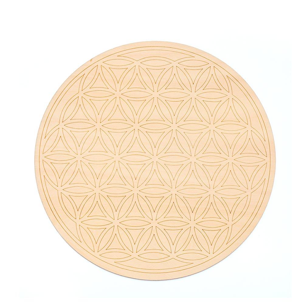 Collectibles Arts And Crafts Decor Healing Round Edge Wood Circles Carved Chakra Pattern Coaster