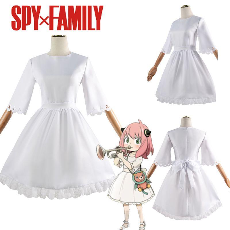 Striking Spy×family Anya Forger Cosplay Costume White Dress