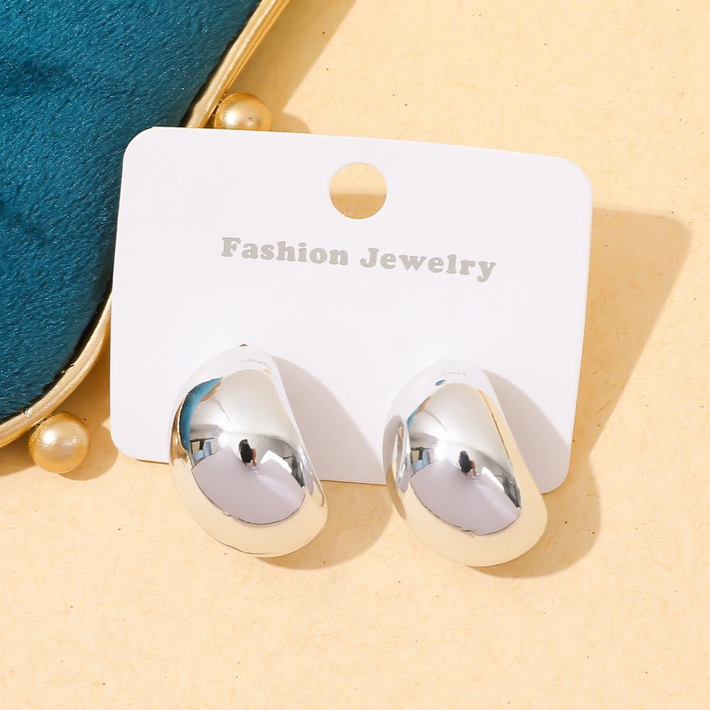 European and American ins geometric simple stud earrings acrylic niche high-end gold-plated earrings women's
