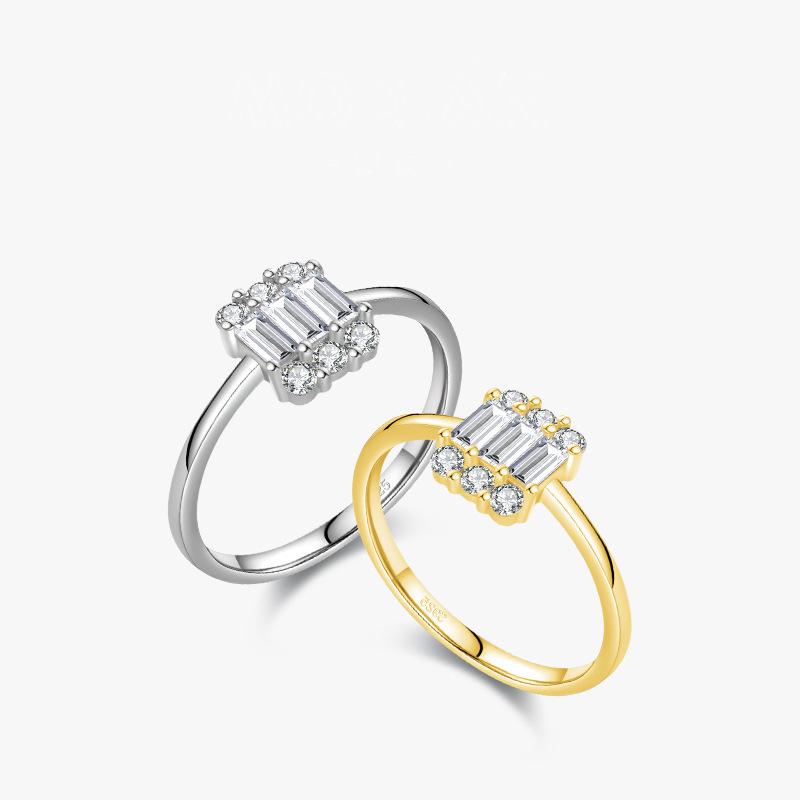 Tancise Classic 925 Sterling Silver  Zircon Ring Ladies Jewelry Wedding Promise Party Gift