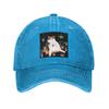 Calico Katze mit Topfpflanzen Katze für Mama Jeansstoff Kappe Lässige Baseballkappen Verstellbare Mütze Sommer Unisex Baseballkappen