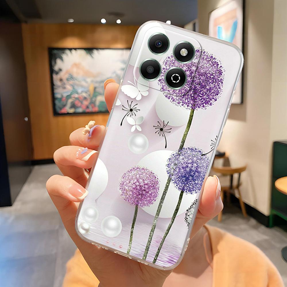 Honor X6B Kılıfı Sevimli Panda Şeffaf Arka Kapak Honor X6b JDY-LX1 JDY-LX2 İçin Şeffaf Silikon Tam Kapsama Telefon Kılıfı Coque