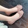 Fashion Ladies Flat Shoes 2025 Summer Fashion Rivets Casual Women Ballet Flats Bow Soft Soled Slip On Flats Ankle Strap Women Shoes