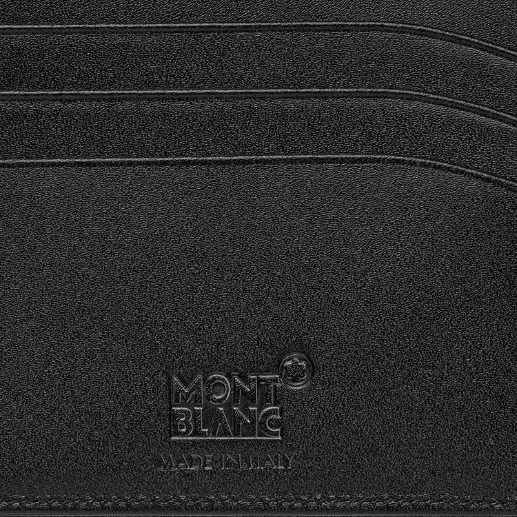 Montblanc Logo Narbenleder Geldbörse Herren Geldbörse Schwarz 126206