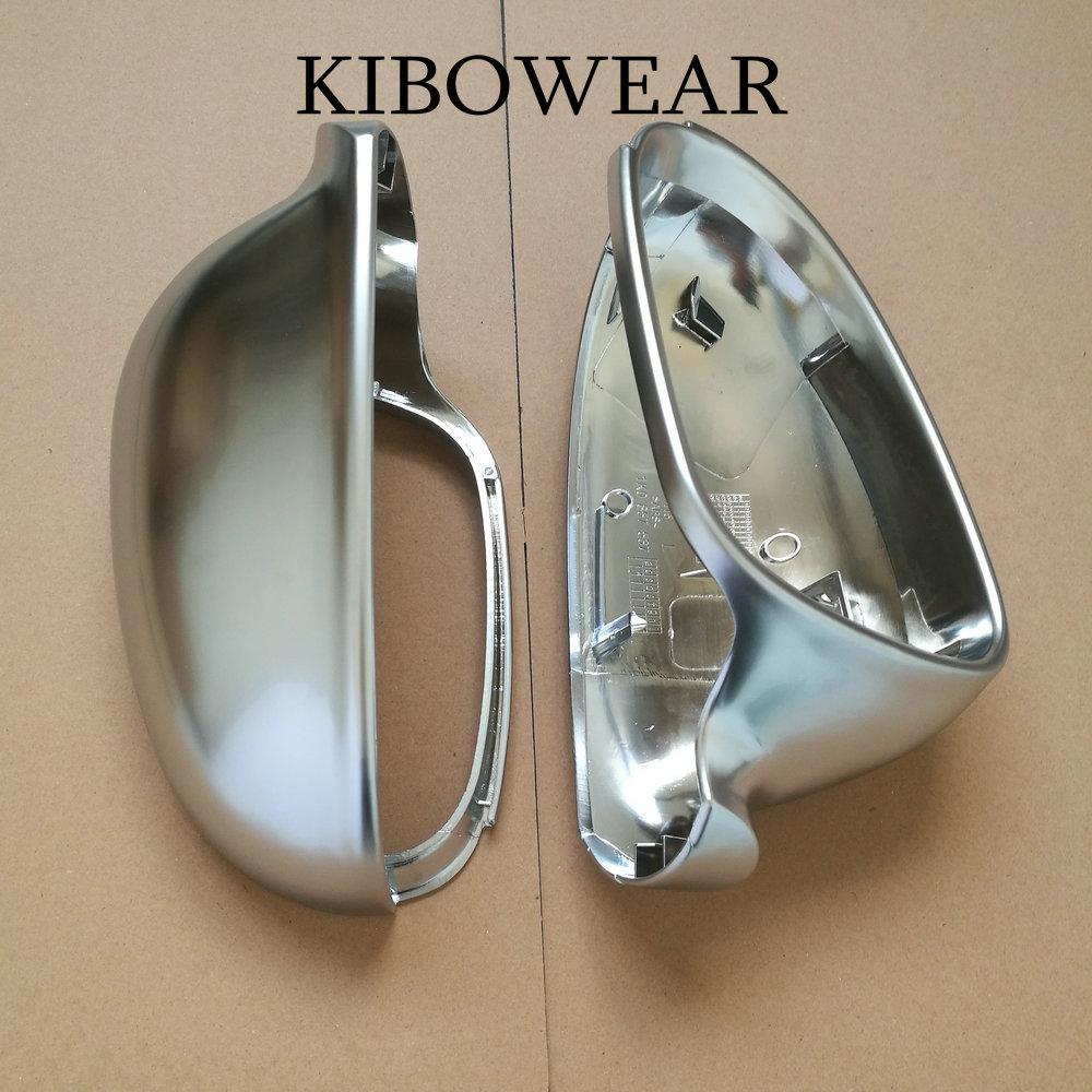 For VW Golf MK5 GTI 5 Passat B6 Jetta MK5 Matte Chrome Side Wing Mirror Covers Caps R36 R32 Golf Plus Variant EOS Silver