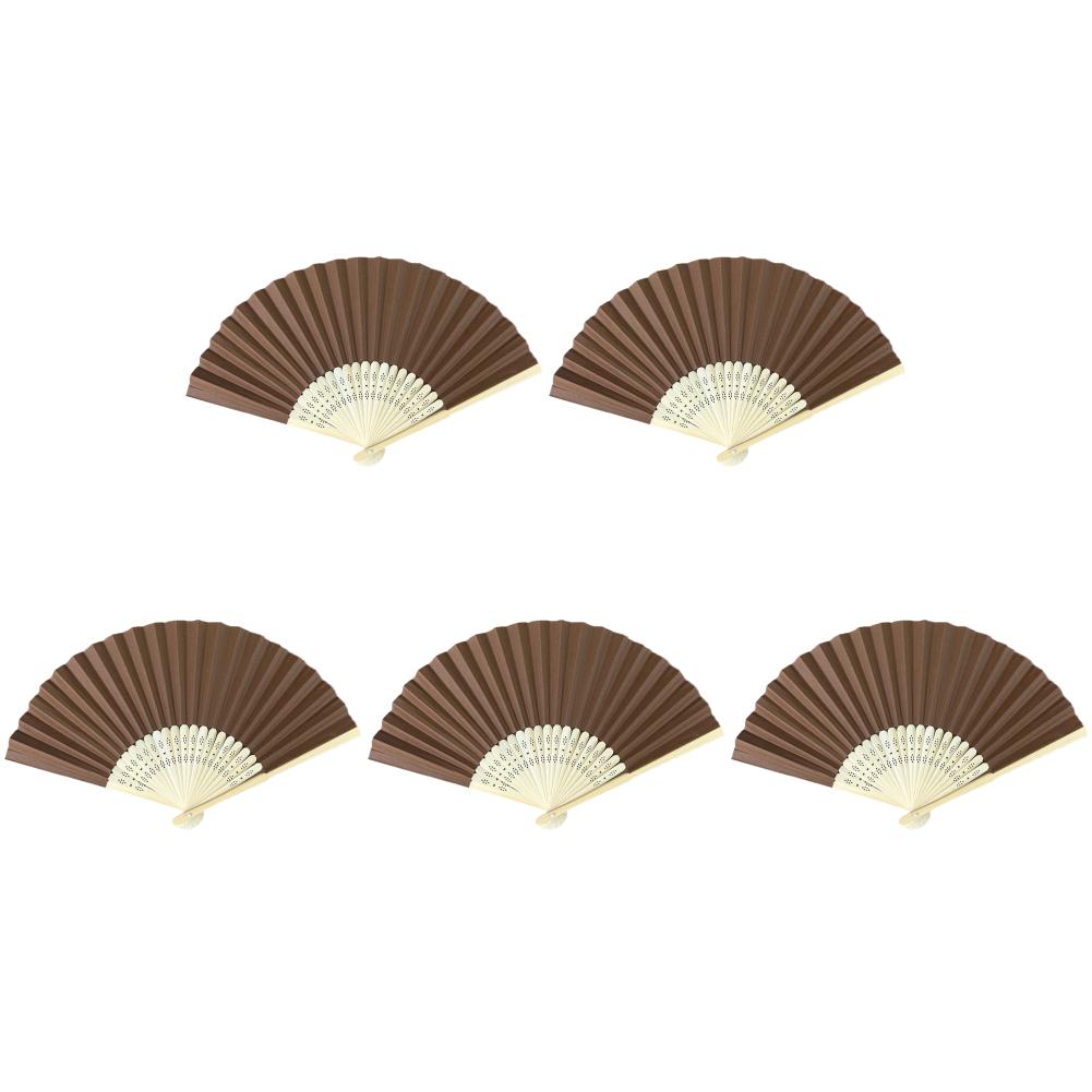 5/10 Stück Handfächer Einfarbig Bambus Papierfächer Tanzaufführung Holz Faltfächer Bekleidungszubehör Zum Handbemalen