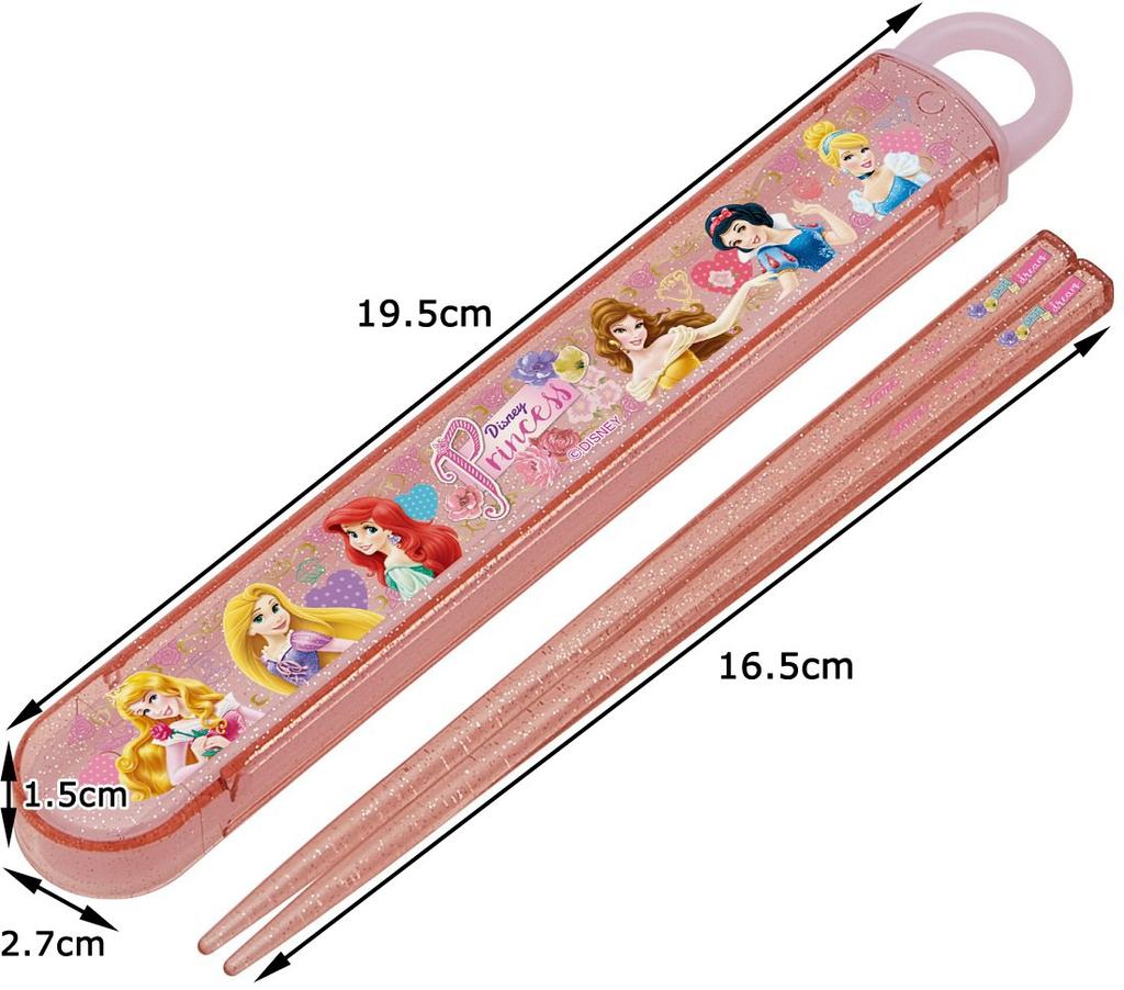 Skater Chopsticks and Chopstick Case Made In ABS2AM Children's Set, Princess, Japan,