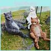 Cat Figurine Pvc Model Lazy Sitting Orange Black White Cat Decoration Animal Model For Home Decor And Collectors