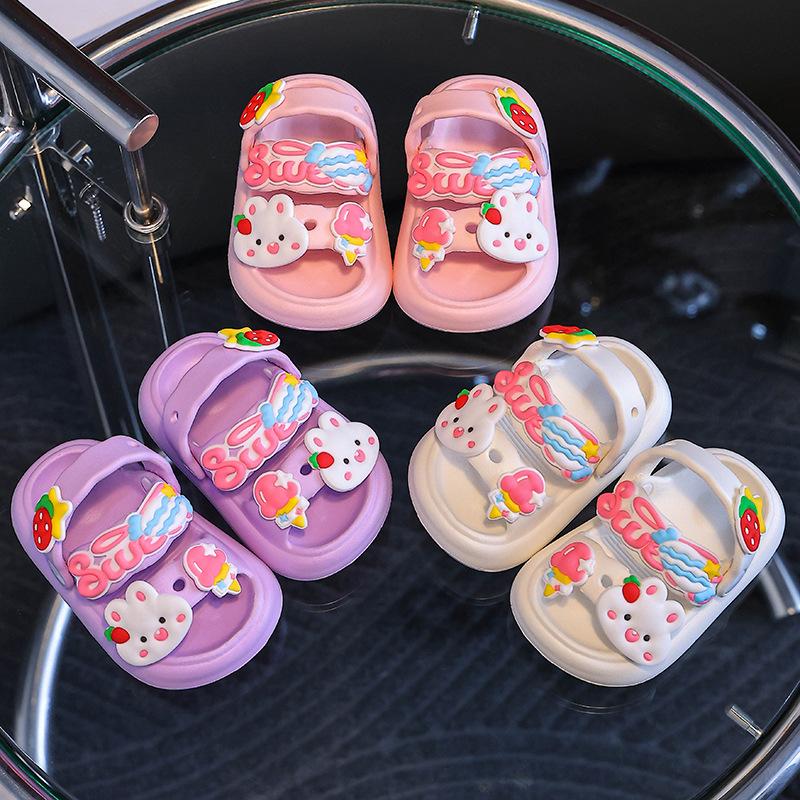 Girls Sandals Children Summer Baby Indoor Soft Bottom Infant Anti-slip Rabbit Slippers Boys Soft Bottom Sandal Slippers