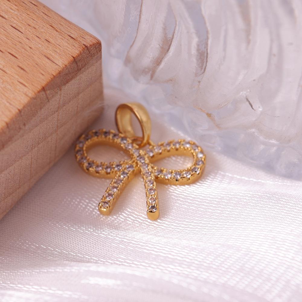 Elegant Rhinestone Bow Pendant Necklace - Gold & Silver Clavicle Chain Accessories