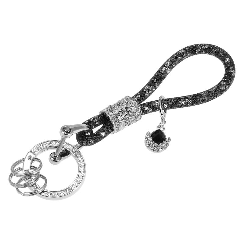 

Автомобильный брелок для ключей, автомобильный брелок из искусственного кристалла, кольцо для брелока, аксессуары с блестящими стразами, замена розового универсального цвета