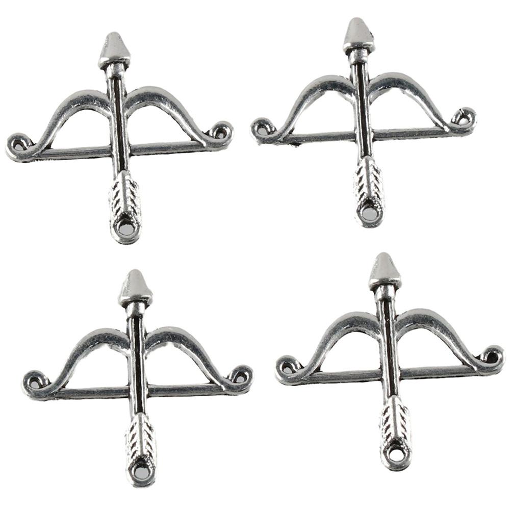 100Pcs Antique Silver Bow and Arrow Charms Alloy 1.02*0.99inch Archery Charms Bow and Arrow shape Bracelets