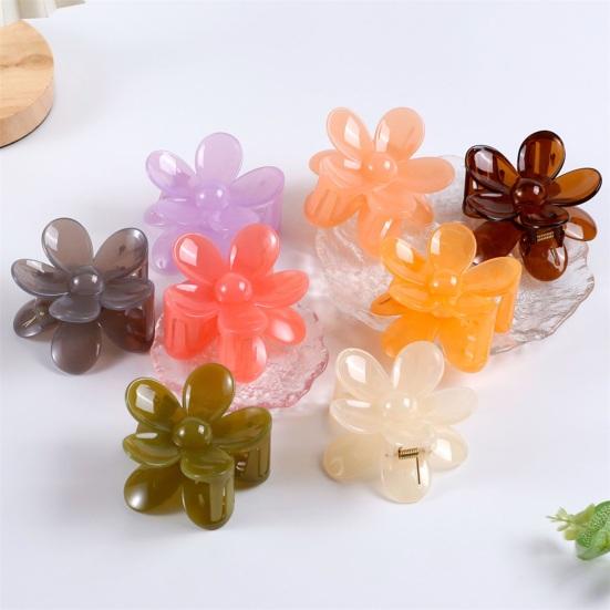 

Женский коготь для волос с цветком, сплошной цвет, маленький коготь для волос ярких цветов, противоскользящий легкий портативный аксессуар для украшения волос, фиксация, заколка для волос, инструмент для укладки волос