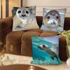 1Pc Seal Sea Cute Funny Pillow Case Fashion Square Pillowcase Bedroom Sofa Room Ins Decoration Leisure