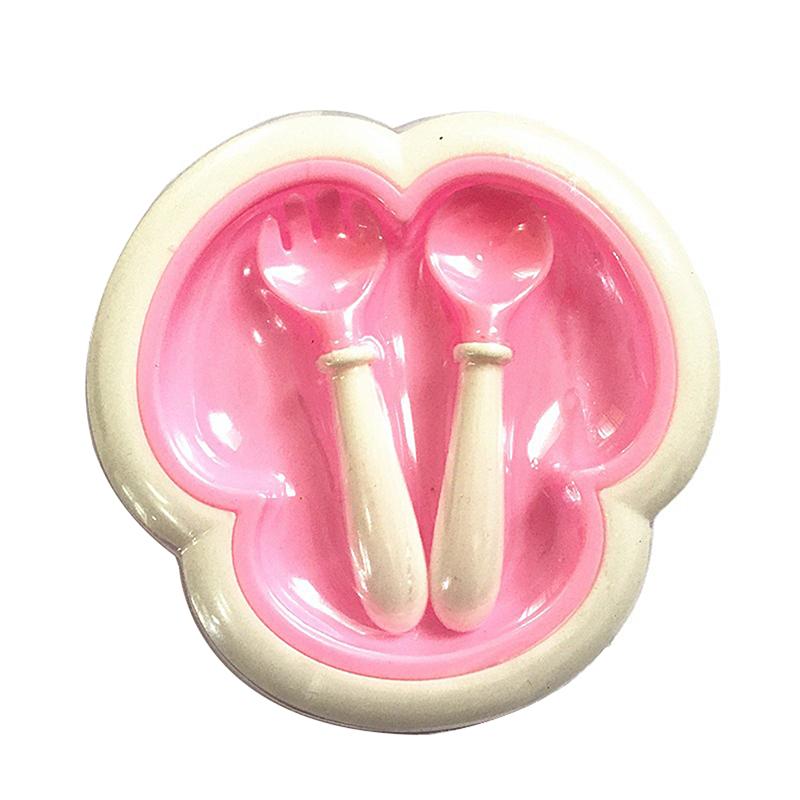 

Dollhouse Dinner Plate Cutlery Plastic Mini Playhouse Toy Dinner Plate Spoons And Forks розовый