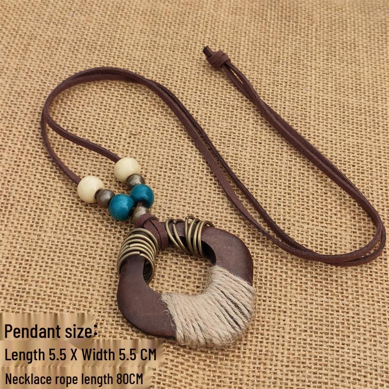 Retro Tassel Sweater Chain: Bohemian Flower Pendant Necklace for Women