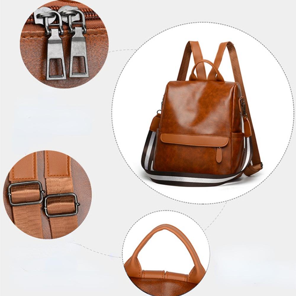 New Shoulder Bag for Women In South Korea, Personalized Anti-theft Backpack, Fashionable and Casual Soft Leather Backpack, Retro Style